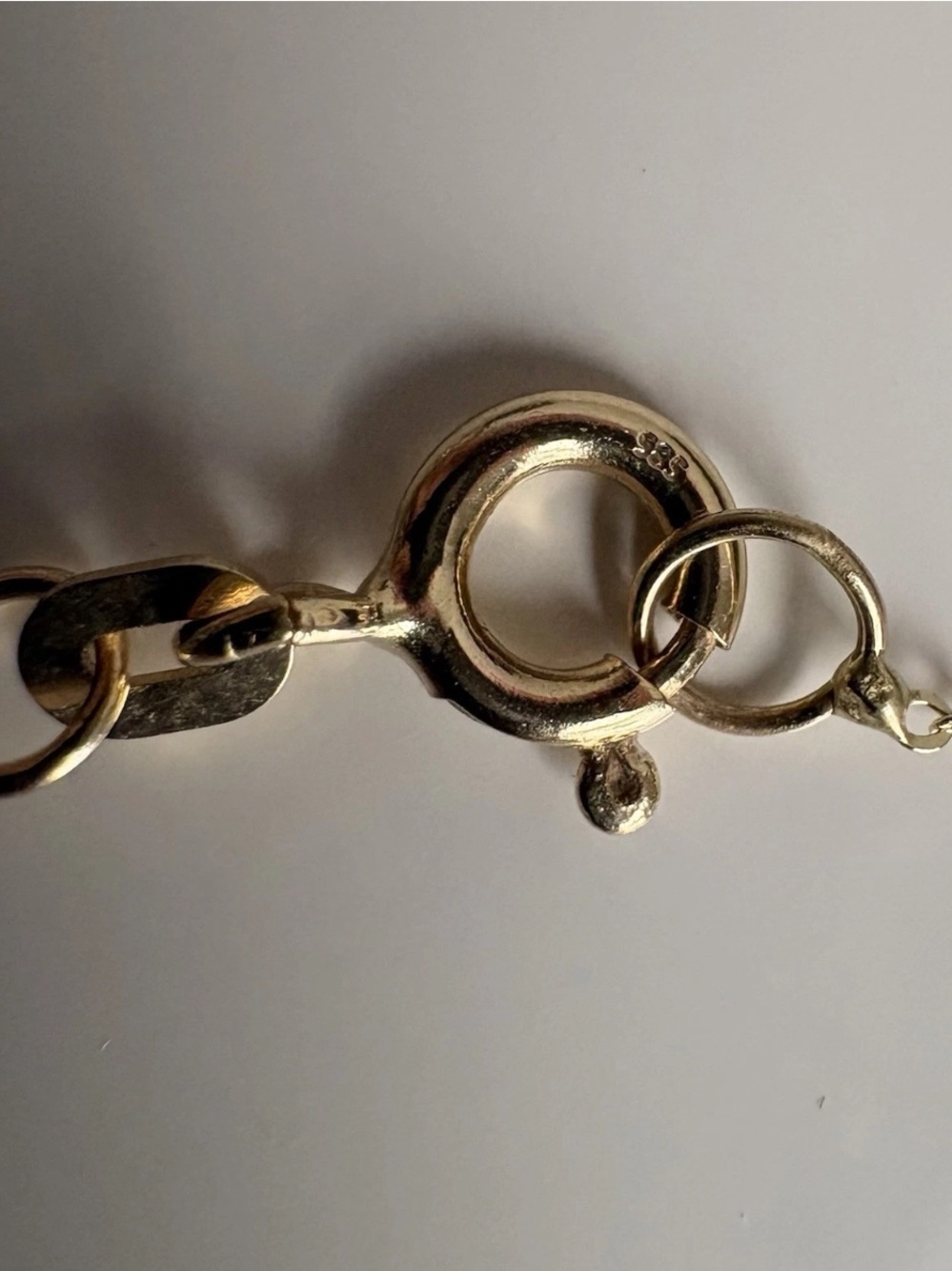 14K Yellow Gold Golden Clef Blue White Evil Eye Enamel Dainty Chain 585 Bracelet - Picture 7 of 7
